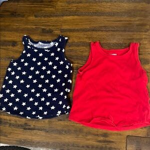 Old Navy Blue and White Polka Dot Tank Tops